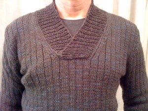 Dad's Classic Ribbed Pullover-Collar detail