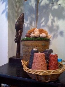 Baskets of Yarn-Another way to decorate with yarn!