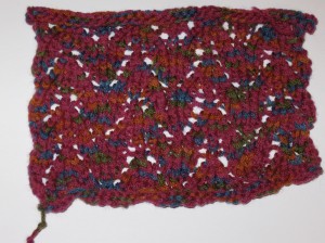 Lace swatch with decreases offset by increases
